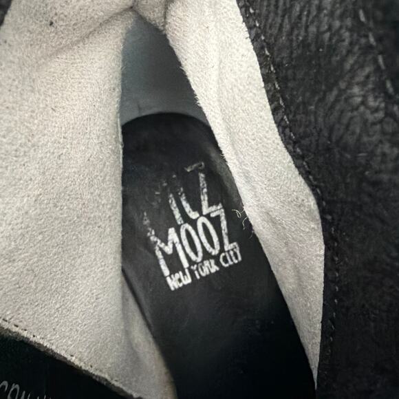 Miz Mooz Black Ankle Booties with Button Accents - Picture 6 of 12